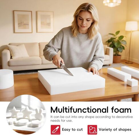 Zubeno 2" x 24" x 72" High-Density Upholstery Foam, Foam Replacement Pad for Sofa, Chair and DIY Home Projects in Kuwait