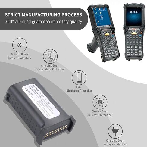 بطارية MC9000 مكونة من قطعتين للكمبيوتر المحمول من سلسلة MC9000 MC9010 MC9050 MC9060 MC909 MC9090 MC9097 MC9190، رقم الجزء BRTY-MC90SAB00-01 BTRY-MC90GKAB0E-10 بطارية ماسح الباركود 7.4 فولت 2200 مللي أمبير في الساعة in Kuwait