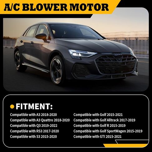 HVAC Heater Blower Motor Fan Assembly Compatible with A3 A3 Quattro Q3 RS3 S3 & Golf Alltrack Golf R Golf SportWagen GTI Replaces#700341 75119 5Q1819021 in Kuwait
