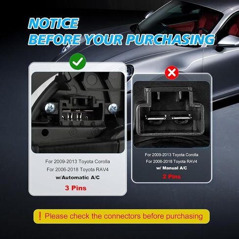 مجموعة مروحة محرك سخان منفاخ تيار متردد 3 دبابيس 700249 مناسبة لسيارة Toyota Corolla 2009-2019، Prius 2010-2015، Prius v 2012-2017، 8710302210، 871030R010، 8710342101، TO3126127 محرك منفاخ سخان HVAC in Kuwait