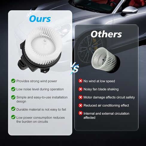 مجموعة مروحة محرك سخان منفاخ تيار متردد 3 دبابيس 700249 مناسبة لسيارة Toyota Corolla 2009-2019، Prius 2010-2015، Prius v 2012-2017، 8710302210، 871030R010، 8710342101، TO3126127 محرك منفاخ سخان HVAC in Kuwait