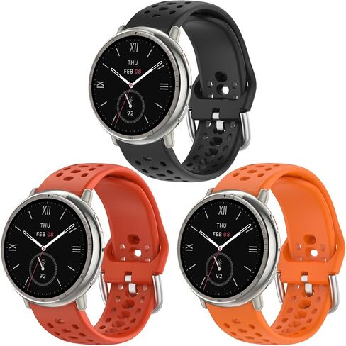 Silicone Watch Strap 20mm for Amazfit Active 2/Active/Amazfit GTS/GTS 2/2e/GTS 3/GTS 4/GTS4 Mini/GTR Mini/Bip/Bip U/BipU Pro/Bip 3/Bip3 Pro/Pop/Pop Pro in Saudi Arabia