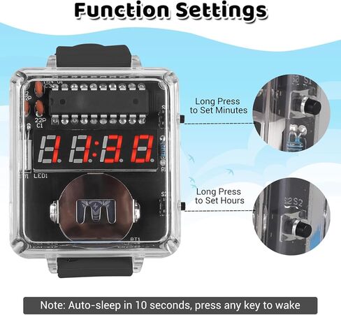 Electronic Watch Soldering Kit for Beginners, PEMENOL Soldering Practice Project with 10S Auto Sleep Mode, STEM Learning Kit for Classroom Projects Electronics Present in Saudi Arabia