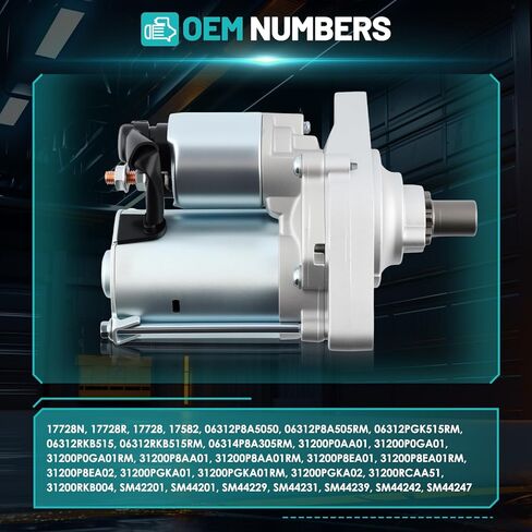17728 Starter Motor Fit for Honda Accord 1995-2007 Odyssey 1999-2006 Pilot 2003-2005, for Acura CL MDX TL 3.0L 3.2L 3.5L V6 Automotive Replacement Starters#17728N, 31200-P0A-A01 Engine Starter in Kuwait