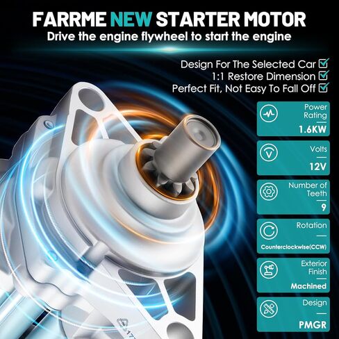 17728 Starter Motor Fit for Honda Accord 1995-2007 Odyssey 1999-2006 Pilot 2003-2005, for Acura CL MDX TL 3.0L 3.2L 3.5L V6 Automotive Replacement Starters#17728N, 31200-P0A-A01 Engine Starter in Kuwait