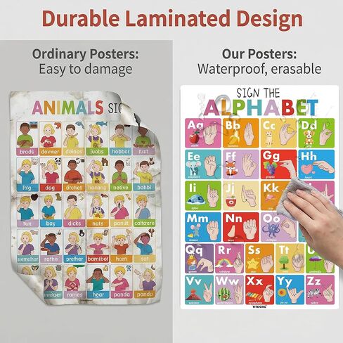 24 ملصقًا ASL للأطفال المبتدئين، ملصقات لغة الإشارة الأمريكية لديكور الفصل الدراسي والرعاية النهارية المنزلية والمدرسة، مخططات ملونة للأرقام الأبجدية ASL للأطفال الصغار والكبار ذوي الاحتياجات الخاصة in Kuwait