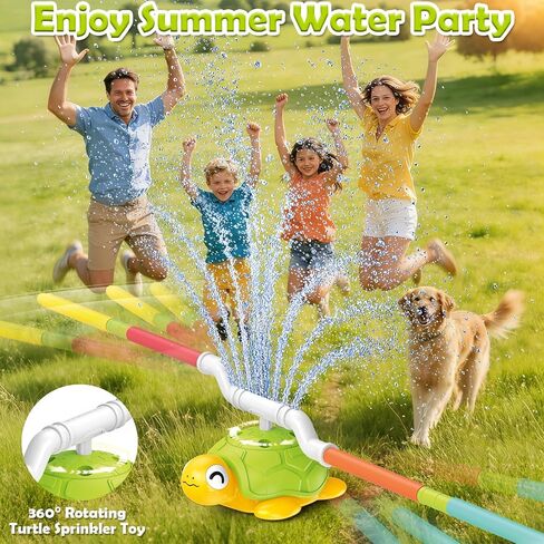 Sprinkler for Kids Water Toys: Airyard 3-in-1 Turtle Sprinkler Toys 360° Rotating Spray with Snail Plash Ring Toss Game for Backyard Outdoor Summer Toys Water Game Toys for Boys Girls Kids Ages 3-8 in Saudi Arabia