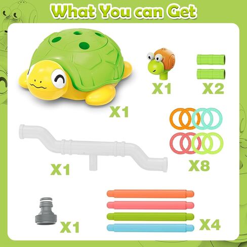 Sprinkler for Kids Water Toys: Airyard 3-in-1 Turtle Sprinkler Toys 360° Rotating Spray with Snail Plash Ring Toss Game for Backyard Outdoor Summer Toys Water Game Toys for Boys Girls Kids Ages 3-8 in Saudi Arabia