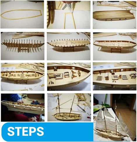 Mingkai Wooden Pirate Ship 3D Puzzle, Large Model Kit, DIY Decor Boat Gifts for Adults & Kids, One Size in Saudi Arabia
