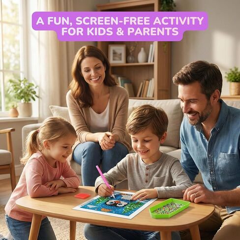 WORLDLYFY 6 Pack Diamond Painting Kit for Kids, Cute Animal Diamond Art & Crafts for Beginners Ages 8-12, DIY Gem Art Activity, Screen-Free, Wall Decoration, 6x6 Inch in Kuwait