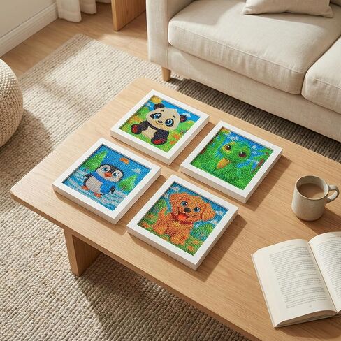 WORLDLYFY 6 Pack Diamond Painting Kit for Kids, Cute Animal Diamond Art & Crafts for Beginners Ages 8-12, DIY Gem Art Activity, Screen-Free, Wall Decoration, 6x6 Inch in Kuwait