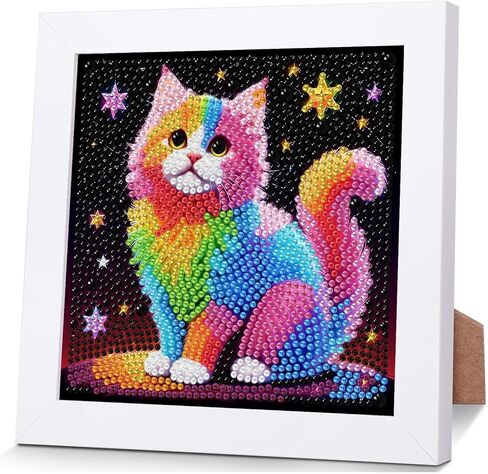 cviokrdu Cow Diamond Art Kits for Kids with Frame - Animals Diamond Art for Kids Ages 4 8 12, Highland Cows Gem Painting Kit for Gift Home Wall Decoration(7x7inch) in Saudi Arabia