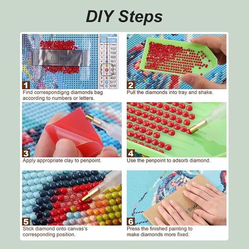 مجموعات الفن الماسي من Anuver للموظ البالغ، مجموعات الطلاء الماسي للبالغين المبتدئين، 5D DIY حفر كامل دائري الماس جوهرة الفن الحرفي ديكور جدار المنزل، 12 × 12 بوصة in Kuwait
