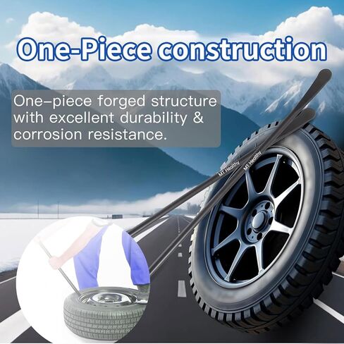 2 Pcs 38" Heavy Duty Tire Bar Forged 40Cr Steel, Semi Truck Tire Changing Tool, Extra Long Tire Iron Spoon for RV Bus Tractor SUV, Black Powder Coated in Saudi Arabia