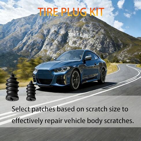 40 Pcs Vacuum Tire Repair Rubber Nail Plug Kit with 2 Sizes, Tire Patch Kit and Screwdriver, Fast Self-Service Tool for Car, Truck, Motorcycle in Saudi Arabia