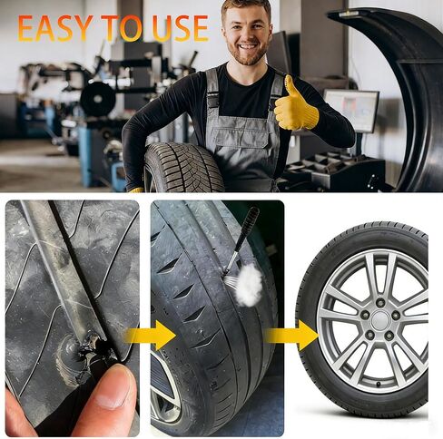40 Pcs Vacuum Tire Repair Rubber Nail Plug Kit with 2 Sizes, Tire Patch Kit and Screwdriver, Fast Self-Service Tool for Car, Truck, Motorcycle in Saudi Arabia
