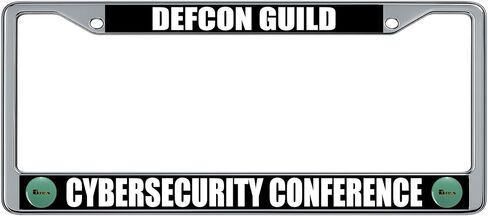 Defcon Guild Cybersecurity Hacker Conference Logo Design License Plate Frame (2 Pack), Chrome Car Tag Holder in Kuwait