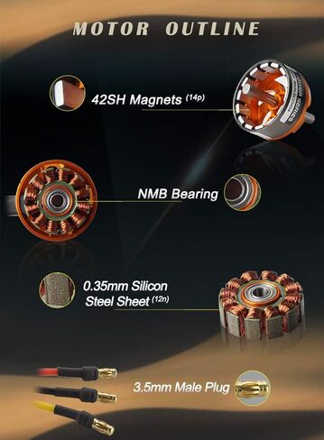 D3536 Brushless Outrunner Motor 1000KV RC Electric Motor Fixed Wing Motor for Aircraft UAV Mini Multicopter RC Plane Helicopter Robotic Arm in Saudi Arabia