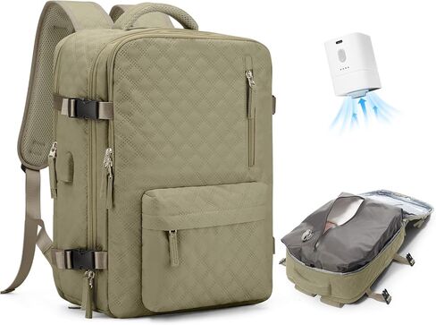 Vacuum Seal Backpack for Travel with Air Pump Compression Daypack Personal Item Carry on Flight Approved Vacpack Laptop Space Saver Bags Storage with Vacuum System Travel Bag Women Men LotusPink in Saudi Arabia