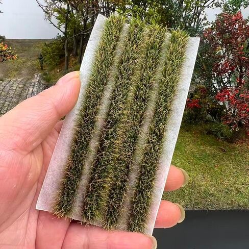 Long Grass Tufts, 4pcs per Box 4.33x2.36 Inch Model Grass Clusters for Dioramas, Railway Scenery, Miniature Landscape, Train & Car Scene Models (Autumn Green) in Saudi Arabia