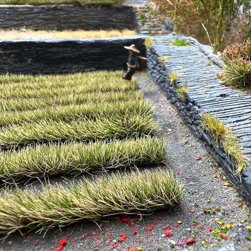 Long Grass Tufts, 4pcs per Box 4.33x2.36 Inch Model Grass Clusters for Dioramas, Railway Scenery, Miniature Landscape, Train & Car Scene Models (Autumn Green) in Saudi Arabia