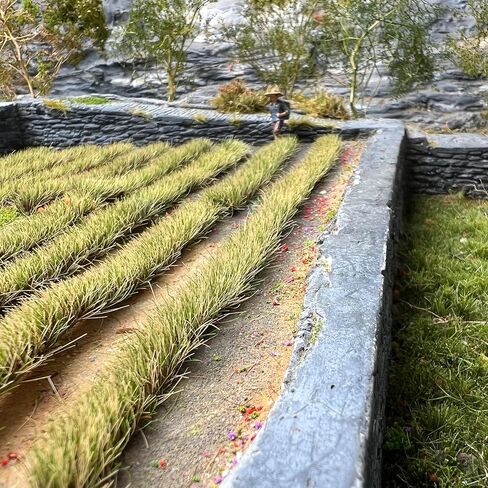 Long Grass Tufts, 4pcs per Box 4.33x2.36 Inch Model Grass Clusters for Dioramas, Railway Scenery, Miniature Landscape, Train & Car Scene Models (Autumn Green) in Saudi Arabia