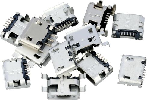 60 قطعة 12 أنواع مايكرو USB ميناء مآخذ طقم توصيل 5 دبوس جاك موصل مقبس USB لحام إصلاح استبدال التكيف in Kuwait