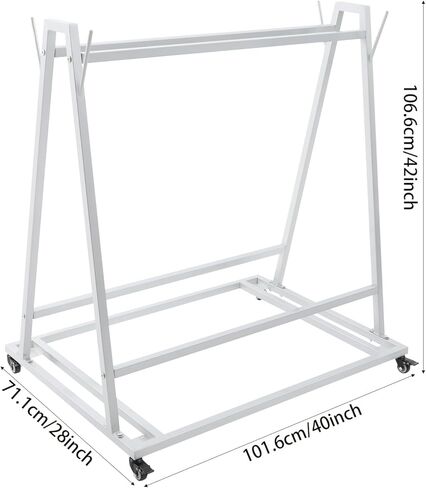 Floor Wash Rack and Mat Transporter with Casters, 40" L X 28" W X 42" H Floor Mats Cart, 100 Lbs Load Capacity Transporter and Wash Cart, Silver in Saudi Arabia