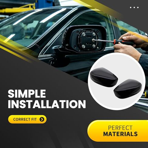 قطعتان من أغطية غطاء مرآة الرؤية الخلفية لجانب السائق الأمامي وجانب الركاب متوافقة مع Accord 2008 2009 2010 2011 2012 2013 غطاء مرآة جانبية خارجية غطاء مرآة أسود in Kuwait