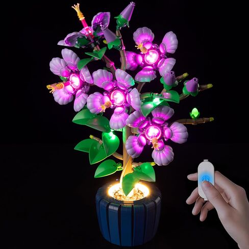 BrickSoul Upgrade Light Kit for Lego 10372 Hibiscus Flower Décor Building Set | with ON/Off & Dimmer Switch & Hidden Cable Tech | Easy Install Lighting Set (10372 Set NOT Included) in Saudi Arabia