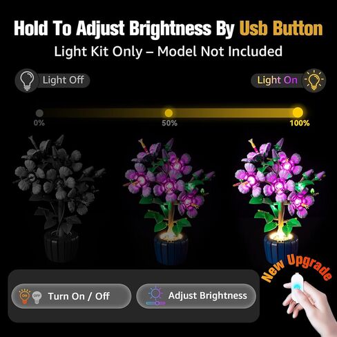 BrickSoul Upgrade Light Kit for Lego 10372 Hibiscus Flower Décor Building Set | with ON/Off & Dimmer Switch & Hidden Cable Tech | Easy Install Lighting Set (10372 Set NOT Included) in Saudi Arabia