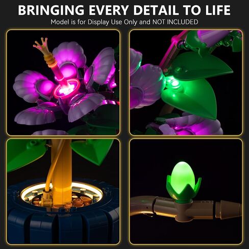 BrickSoul Upgrade Light Kit for Lego 10372 Hibiscus Flower Décor Building Set | with ON/Off & Dimmer Switch & Hidden Cable Tech | Easy Install Lighting Set (10372 Set NOT Included) in Saudi Arabia