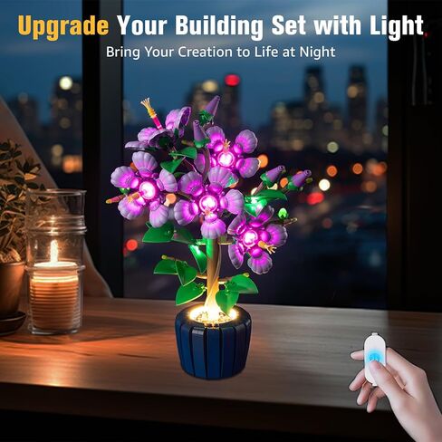BrickSoul Upgrade Light Kit for Lego 10372 Hibiscus Flower Décor Building Set | with ON/Off & Dimmer Switch & Hidden Cable Tech | Easy Install Lighting Set (10372 Set NOT Included) in Saudi Arabia