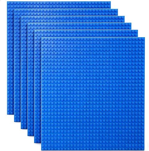 ألواح أساسية كلاسيكية لليغو، ألواح قاعدة من مكعبات البناء مقاس 10 × 10 بوصة مقاس 32 × 32 مسمار، متوافقة بنسبة 100% مع جميع العلامات التجارية الكبرى للبناء - أزرق داكن 6 قطع in Kuwait