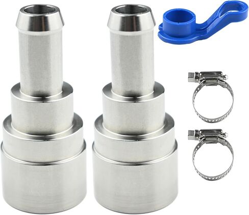 Billet Heater Core Hose Connector, Inlet/Outlet 3/4" Tube x 5/8" Hose Stainless Steel Coolant Connector, Replaces Plastic Quick Connector for Chevy, GMC, Ford，Cadillac Trucks,2 Pack in Saudi Arabia
