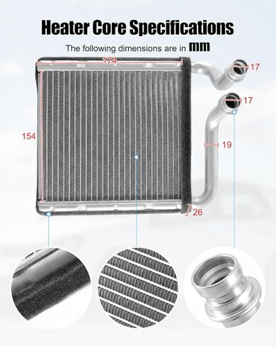 PWSLKO Heater Core Fit for Volkswagen Golf 2010-2014 Beetle 2012-2019 Passat 2006-2011 CC 2009-2017 EOS 2007-2016 GTI 2006-2014 R32 2008 Replace 3C0819031 561819031 in Saudi Arabia