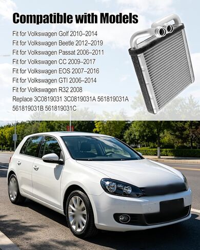 PWSLKO Heater Core Fit for Volkswagen Golf 2010-2014 Beetle 2012-2019 Passat 2006-2011 CC 2009-2017 EOS 2007-2016 GTI 2006-2014 R32 2008 Replace 3C0819031 561819031 in Saudi Arabia
