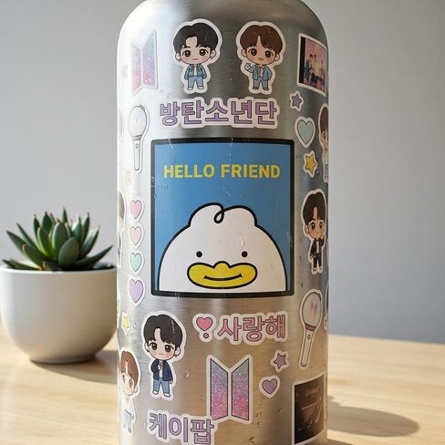 K Pop Blue Tiger Peeking Stickers [2-Pack] Cute Anime Movie Stickers for Water Bottle, Laptop, Car | Waterproof Vinyl Decals, Heavy-Duty Bumper Sticker in Saudi Arabia