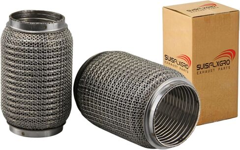Exhaust Flex Pipe (Wire Mesh + Interlock Lining Type) 100% Stainless SS304 OEM-Grade For Heavy Duty and Cars (1 PC, 2.5X4) in Saudi Arabia