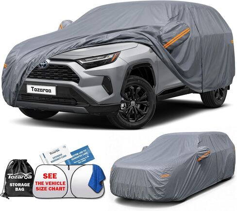 Car Cover Waterproof All-Weather,Outdoor Full Exterior Automobiles SUV(Length 182-190 inch) with Windshield Sun Shade Universal Fit Toyota RAV4,CRV,Model Y,Q5,Equinox,Rogue etc in Kuwait