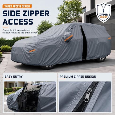 Car Cover Waterproof All-Weather,Outdoor Full Exterior Automobiles SUV(Length 182-190 inch) with Windshield Sun Shade Universal Fit Toyota RAV4,CRV,Model Y,Q5,Equinox,Rogue etc in Kuwait