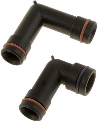 KarParts360 لسيارة تشيفي إمبالا 2000 01 02 03 04 2005 تركيبات خرطوم السخان | بلاستيك | أسود | 2 موصلات للكوع | 0.866 بوصة نهاية 1 القطر الخارجي | نهاية سهلة الانزلاق من النوع 1 | ل 12565082، 24503423 in Kuwait