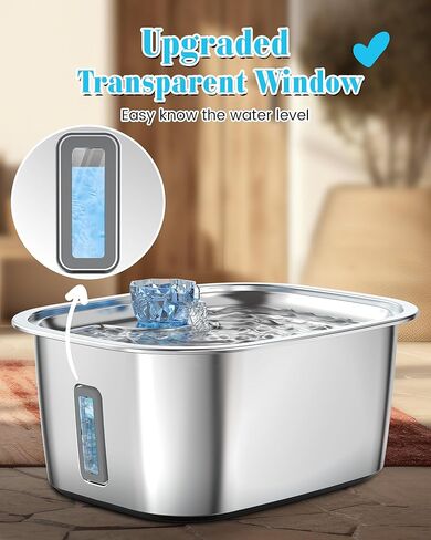 Stainless Steel Dog Water Fountain, 3 Gallon Extra Large Pet Fountains for Large Dogs, Great Dane Waterer Automatic Dog Bowl Dispenser,Filter Drinking Bowls for Multi Pets, Easy to Clean, Quiet Pump in Saudi Arabia