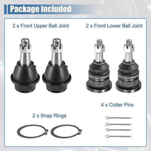 X AUTOHAUX 4pcs Front Upper Lower Ball Joint No.K6540/K6541 for Cadillac Escalade ESV EXT for Chevy Silverado Avalanche Tahoe for GMC Sierra Yukon Suspension Lower Ball Joint Kit in Kuwait