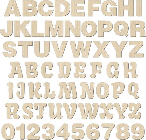 Wood Letters 2 Inch, 144 Pcs Unfinished Wooden Alphabet & Numbers for Crafts, DIY Painting, Kids Spelling Learning - Bulk Set for Home Decor (144pcs/set) in Saudi Arabia