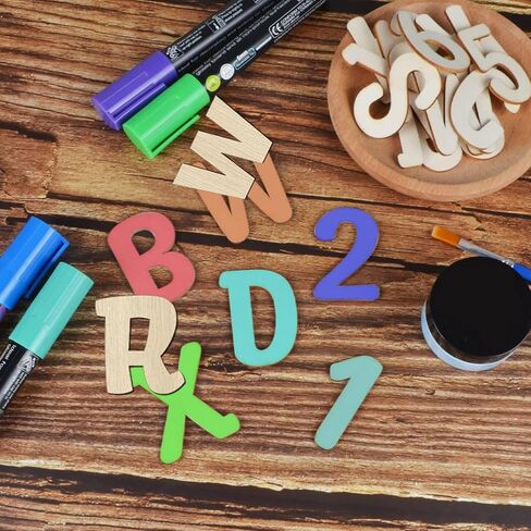 Wood Letters 2 Inch, 144 Pcs Unfinished Wooden Alphabet & Numbers for Crafts, DIY Painting, Kids Spelling Learning - Bulk Set for Home Decor (144pcs/set) in Saudi Arabia