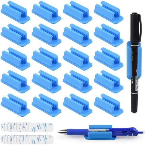 20 Pack Silicone Pencil Holders for Desk - Flexible,Reusable Non Slip Pen Holde ,Adhesive Pen & Marker Holder Set for Office, Classroom, Clipboard, Wall Organization (Green) in Saudi Arabia