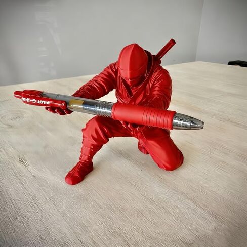 suigetsu 3D Printed Ninja Samurai Pen Holder, Ninja Warrior Desk Organizer, Unique Novelty Pen Stand for Office Home Desk Decor, Creative Gift for Gamer Anime Fans, Black in Saudi Arabia
