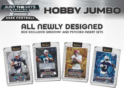 2026 Wild Card صندوق بطاقات التداول Just the Hits Jumbo Alumination Edition (1 بطاقة Mammoth 1/1 لكل صندوق) in Kuwait