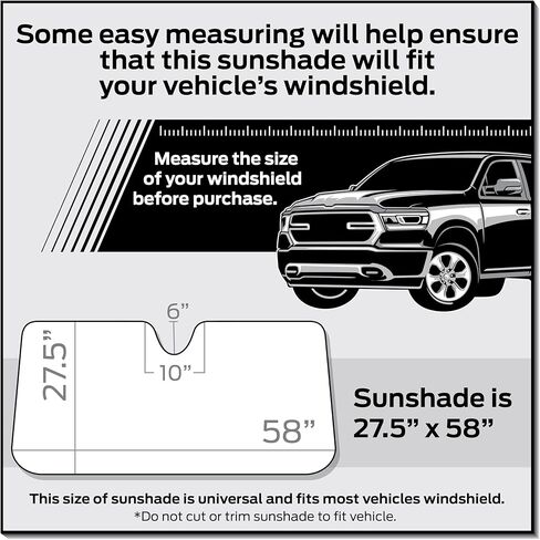Plasticolor 002799W01 RAM Logo 2-Sided Windshield Accordion Sunshade in Kuwait